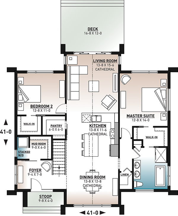 1st Floor Plan image of Tahoe House Plan